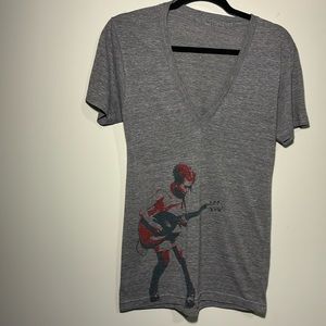 Ani Di Franco V-neck grey cotton concert tee small. Vintage.